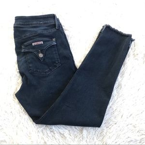 Hudson Jeans Dark Wash Staggered Hem Crop